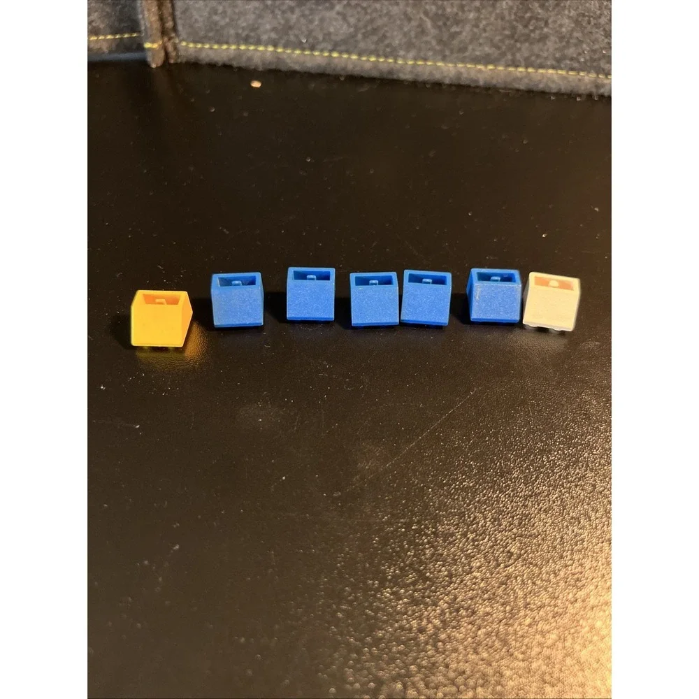 VTG Lego Brick 2 x 2 Inverted 45 Slope 3660 Yellow,‎ Blue, White ***Lot of 7***